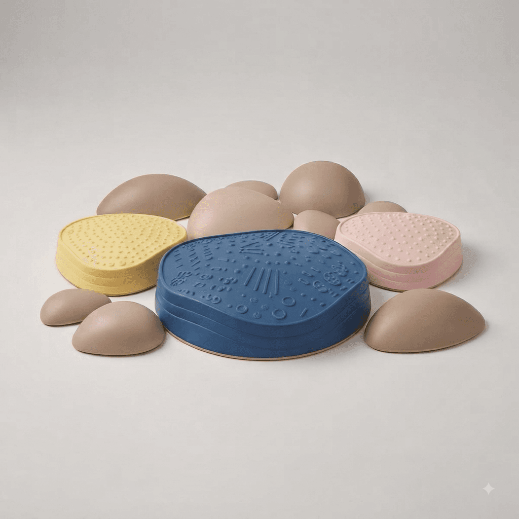 KidBloom Sensory Stepping Stones for Kids & Toddlers - Non-Slip Balance Blocks for Obstacle Courses, Indoor & Outdoor Active Play & Sensory Therapy (Ages 3-5).