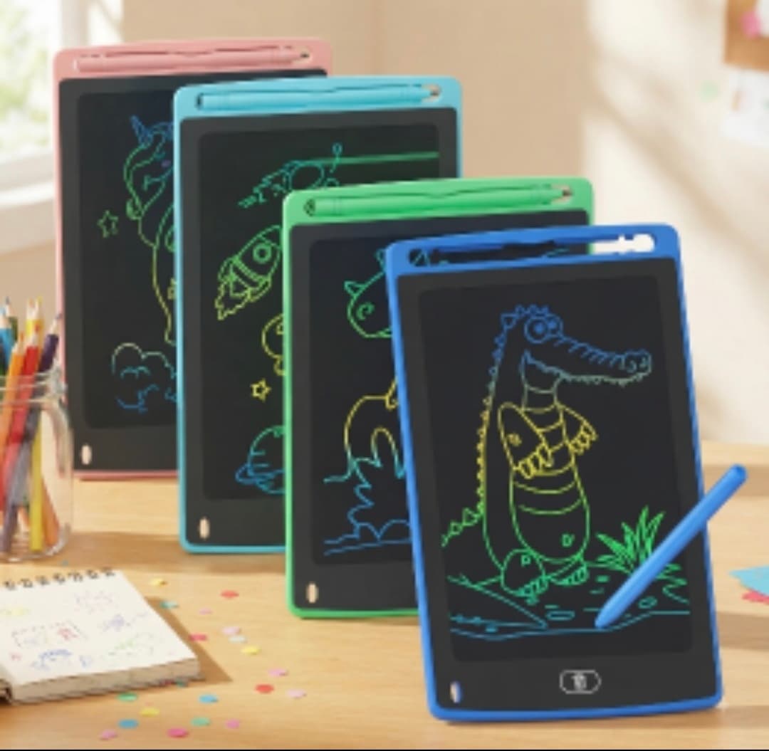 عبوة من 4 تابلت رسم وكتابة إل سي دي (LCD) ملون للأطفال مقاس 8.5 بوصة من "تي كيو يو" (TQU) - لوحة خربشة ذكية لحماية العين لسن 3 إلى 8 سنوات