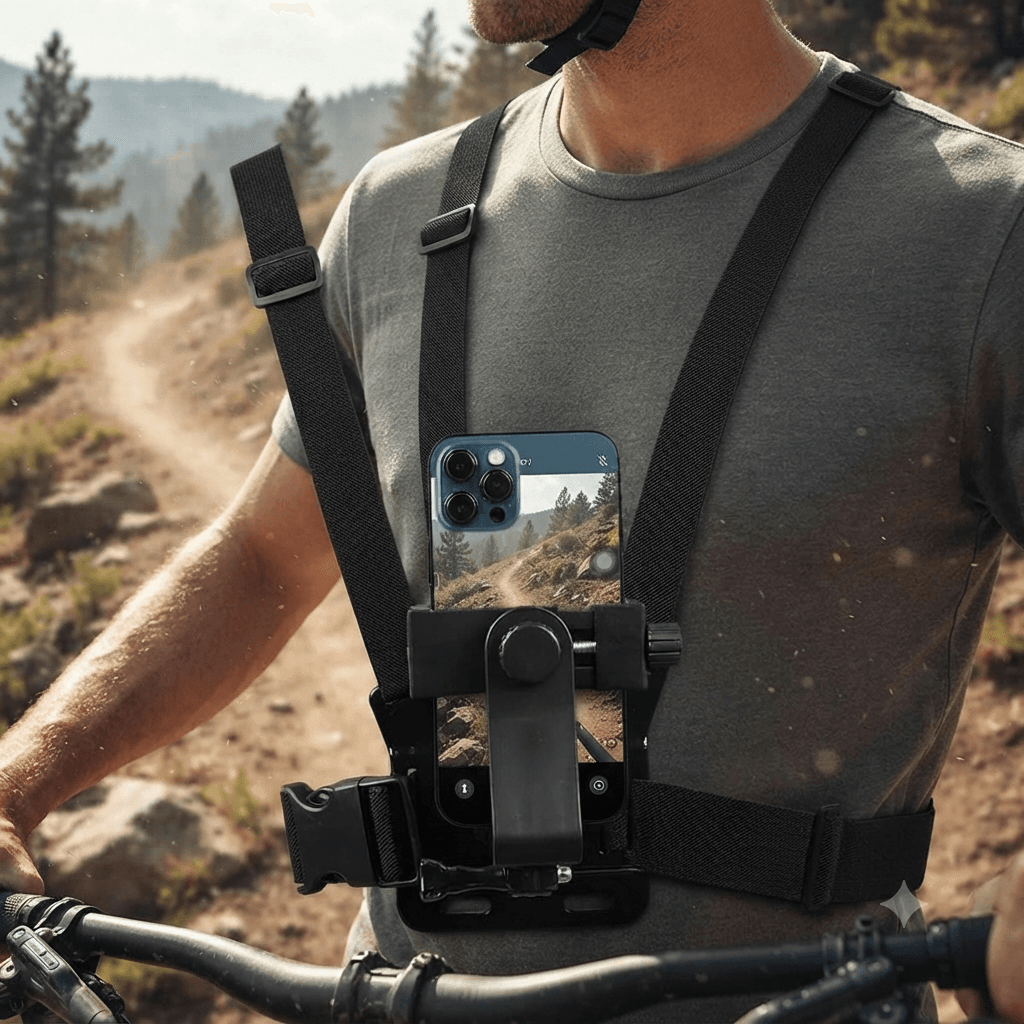 PellKing Mobile Phone & Action Camera Chest Strap Mount, Universal Harness Strap Holder for POV Filming (GoPro, iPhone, Samsung Compatible