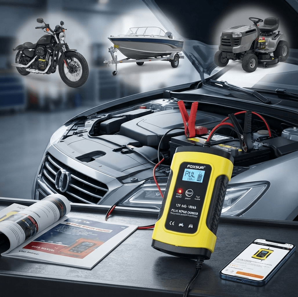 Ei Ei Ei Ki (FOXSUR) 12V 5A Smart Pulse Repair Battery Charger