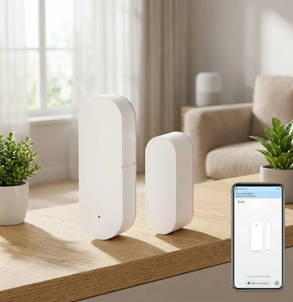 مستشعر أبواب ونوافذ ذكي WiFi – حساس إنذار لاسلكي متوافق مع تويا وسكاي وأليكسا وجوجل هوم للحماية والأتمتة المنزلية