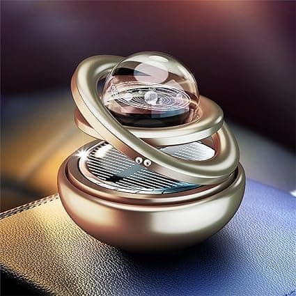 Solar-Powered Rotating Double Ring Car Air Freshener